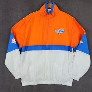 Space Jam Champion Windbreaker Mens Small Orange White Blue Tune Squad Lined NEW